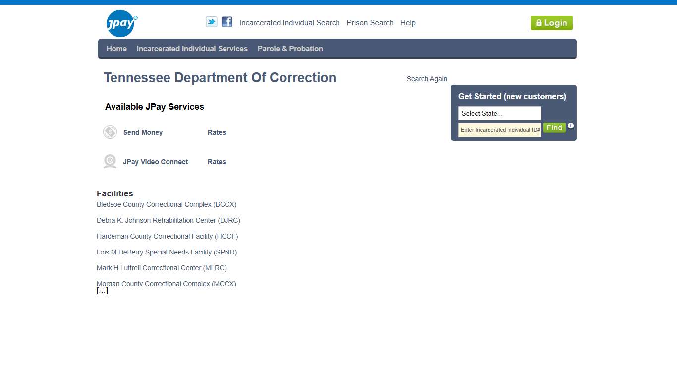 Tennessee Department Of Correction